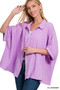 Zenana Double Gauze 3/4 Sleeve Button Up Shirt