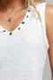 POL Ribbed V-Neck Tank with Stud Point