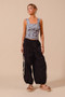 SO ME Loose Fit Jogger Pants With Double Lined Side Detail
