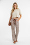 BiBi Drawstring Striped Twill Barrel Pants