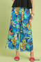 Umgee Floral Print Wide Leg Pants