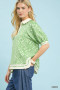Umgee Geometric Leaf Print Popover Top