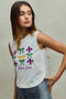 SO ME Mardi Gras Fleur De Lis And Ribbon Embroidered Top