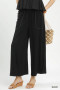 Linen Frayed Side Pocket Wide Leg Pants