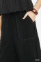 Linen Frayed Side Pocket Wide Leg Pants