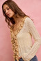 SO ME Pointelle Texture Lightweight Sweater Cardigan