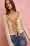 SO ME Pointelle Texture Lightweight Sweater Cardigan