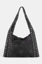 Fame Grommet Strap Suede Shoulder Bag