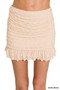 Zenana Ruched Mini Skirt with Built in Shorts