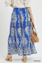 Umgee Border Print Wide Leg Pants