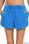 Zenana Acid Washed Elastic Waistband Dolphin Shorts