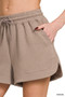 Zenana Scuba Elastic Waistband Shorts With Pocket