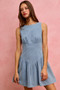 SO ME Fit And Flare Sleeveless Denim Mini Dress