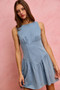 SO ME Fit And Flare Sleeveless Denim Mini Dress