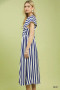 Umgee Striped Button-Front Midi Dress