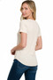 Zenana Ribbed Curved Hem Round-Neck Tee