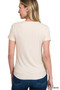 Zenana Ribbed Curved Hem Round-Neck Tee