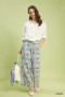 Umgee Linen Printed Wide Leg Raw Hem Pants