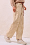 BiBi Drawstring Striped Twill Barrel Pants