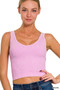 Zenana 2 Way Neckline Washed Ribbed Seamless Tank Top
