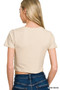 Zenana Cotton Short Sleeve Round Neck Cropped Top