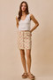 SO ME Floral Rose Print Cotton Twill Scallop Mini Skirt