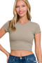 Zenana Cropped Interlock Short Sleeve Top