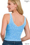 Zenana 2 Way Neckline Washed Ribbed Seamless Tank Top