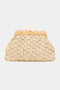 Fame Straw Braided Wooden Frame Cluch Bag