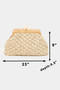 Fame Straw Braided Wooden Frame Cluch Bag