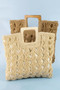 Fame Square Straw Braided Tote Bag