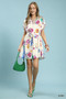 Umgee Floral Print Mini Dress with Belt