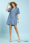 Umgee Chambray Puff Sleeve Dress