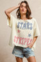 BiBi Mix And Match Stars And Stripes Patchwork Short Sleeve T-Shirt