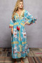 POL Bohemian Print Tassel Trim Maxi Dress