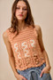 SO ME Crochet Knitted Lace Sweater Tank Top