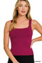 Zenana Seamless Double Layered Square Neck Tank Top
