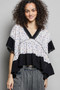 POL Floral Print V-Neck Woven Blouse with Gentle Gathers