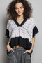 POL Floral Print V-Neck Woven Blouse with Gentle Gathers