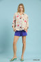 Umgee Seashell & Starfish Print Button-Down Top