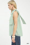 Umgee Halter Tie Neck Sleeveless Chiffon Top