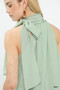 Umgee Halter Tie Neck Sleeveless Chiffon Top
