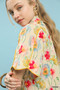 Umgee Floral Print Button-Down Blouse with Flutter Sleeves