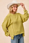 BiBi Boucle Rib Knit Uneven Hem Sweater With Open Seam