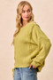 BiBi Boucle Rib Knit Uneven Hem Sweater With Open Seam
