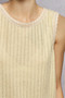 POL Ribbed Round Neck Tank with Lace Trim