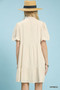 Umgee Linen Tiered Babydoll Dress with Scalloped Sleeves