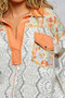 POL Floral Print Long Sleeve Lace Shirt with Front Pocket