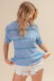 BiBi Patch Pocket Striped Lightweight Sweater Top