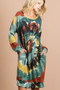 BiBi Tie Dye Print Knit Dress with Side Pocket